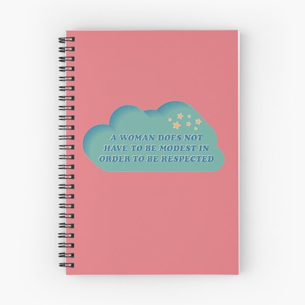 Item preview, A Woman Does Not Have To Be Modest In Order To Be Respected Quote - 70s Groovy Inspired Cloud Design - Blue, Teal, and Yellow designed and sold by annedesignco.