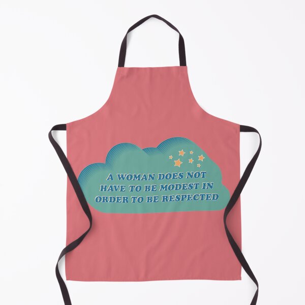 Item preview, A Woman Does Not Have To Be Modest In Order To Be Respected Quote - 70s Groovy Inspired Cloud Design - Blue, Teal, and Yellow designed and sold by annedesignco.