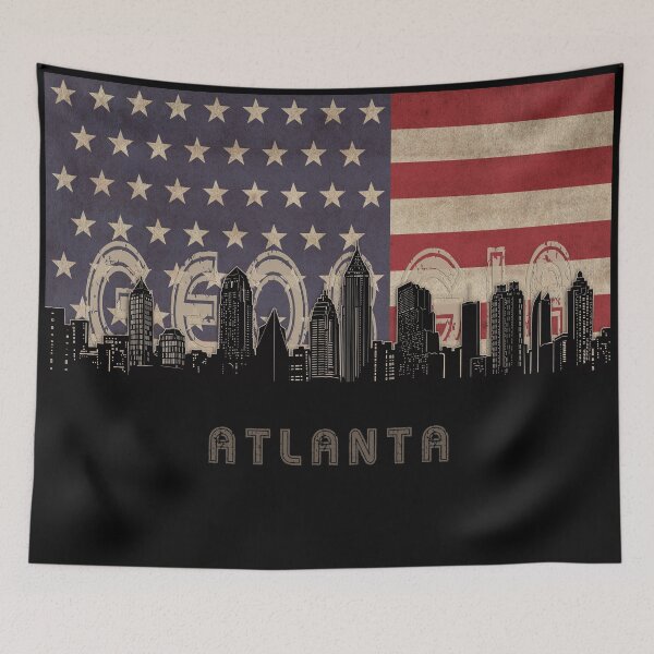 Item preview, atlanta skyline flag designed and sold by BekimART2.