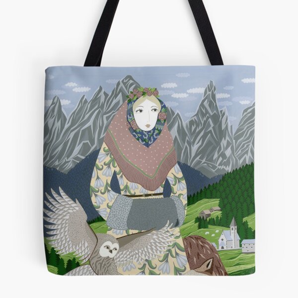 Item preview, Lady with an owl and a dog designed and sold by Yuliya Art.