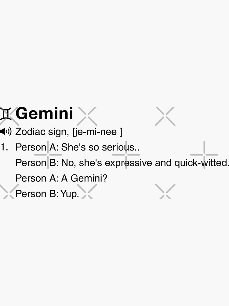 Funny Gemini Definition Zodiac Sign Sticker