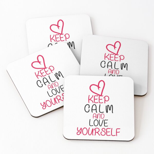 Item preview, Keep Calm and Love yourself, heart motivational quote designed and sold by chadtees.