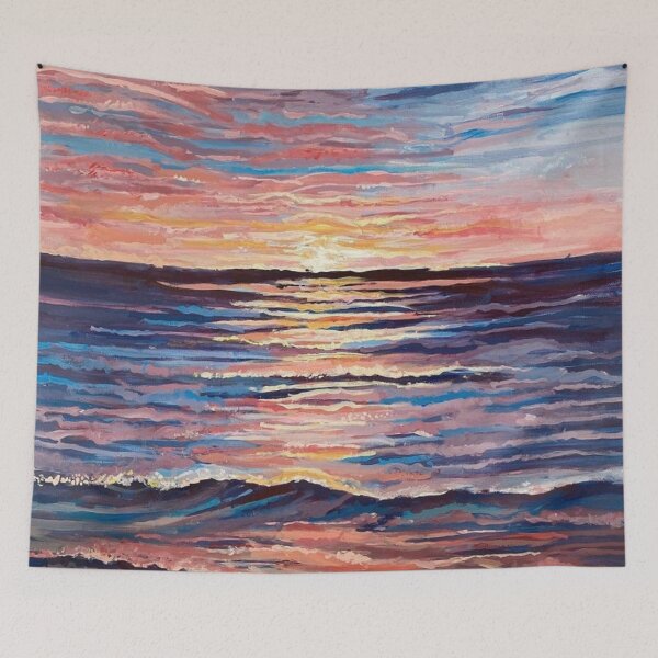 Item preview, Sunset at the beach painting print designed and sold by Devin Timpone.