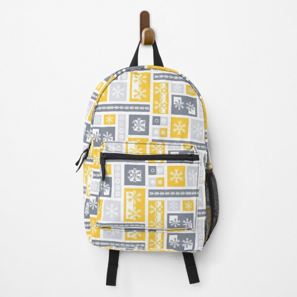 Item preview, Modern Minimalist - Geometric Snowflakes Pattern - Grey Yellow designed and sold by WickedRefined - Nicole Demereckis.