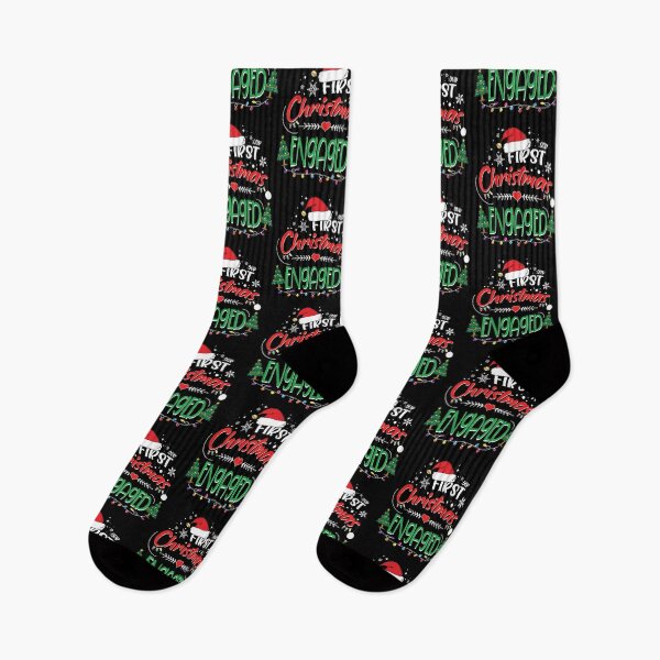 Item preview, Our First Christmas Engaged Funny 1st Christmas Matching Couple Gift Ideas for Newlyweds Mr and Mrs designed and sold by clothesy7.