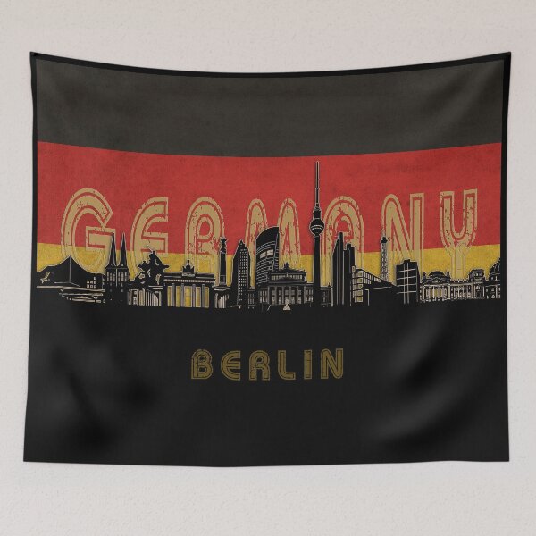 Item preview, berlin skyline flag designed and sold by BekimART2.