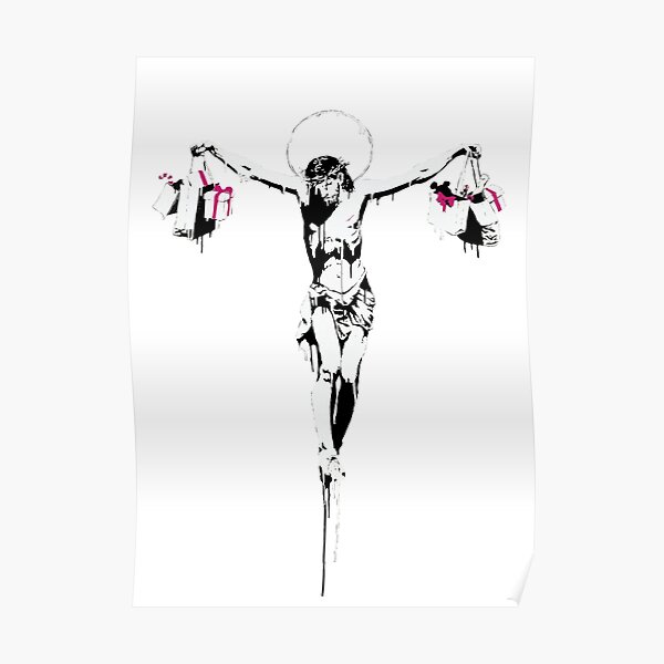 Christ with Shopping Bags Poster