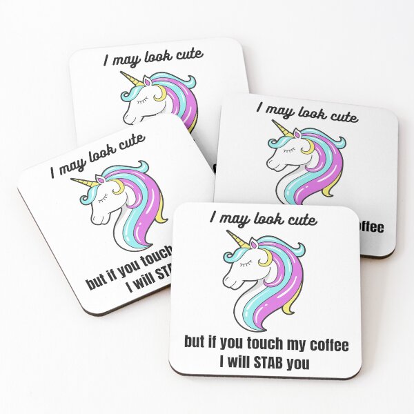 Item preview, Vintage Unicorn don't touch my coffee I will stab you Funny Unicorn Quotes designed and sold by MAdHouseArtist.