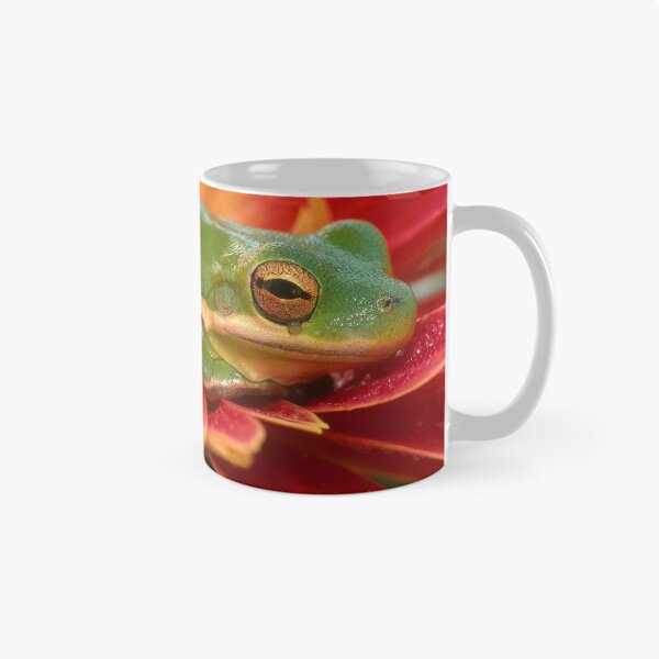 Item preview, Green Tree Frog on a Red Flower designed and sold by ScienceSource.