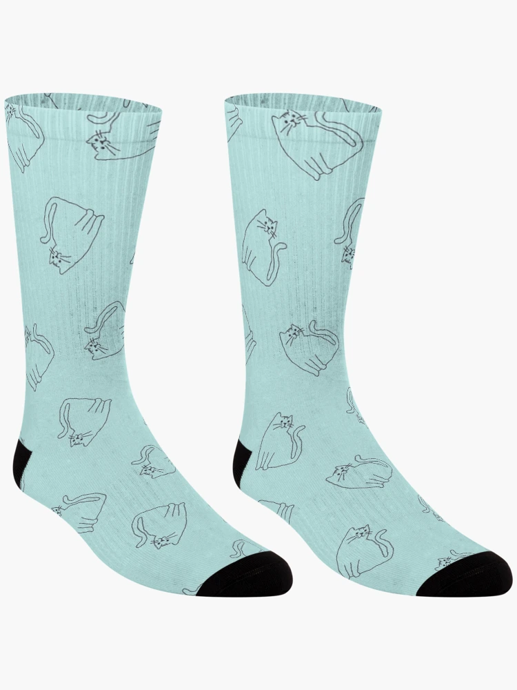 Thumbnail 3 of 5, Socks, Repeating Cat Pattern - Biscuit Machine designed and sold by NiceButton.