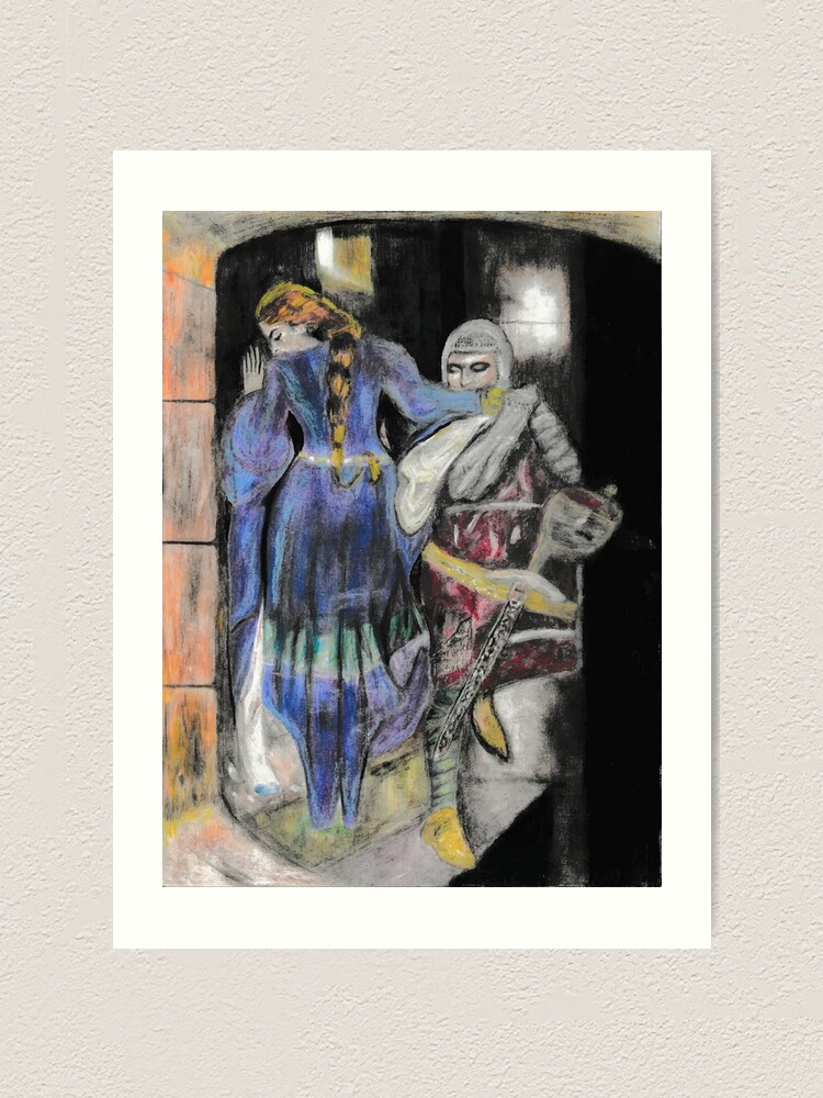 "Meeting on the Turret Stairs Drawing" Art Print by rachelhillart Redbubble