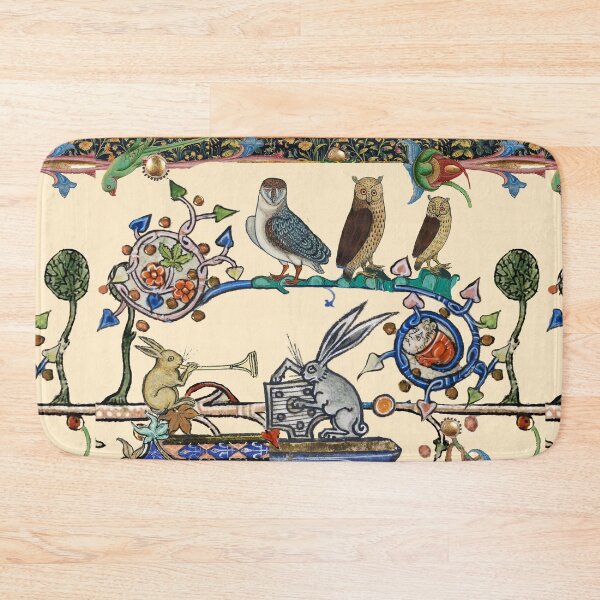 Item preview, WEIRD MEDIEVAL BESTIARY MAKING MUSIC, Three Owls And Concert of Rabbits designed and sold by BulganLumini.