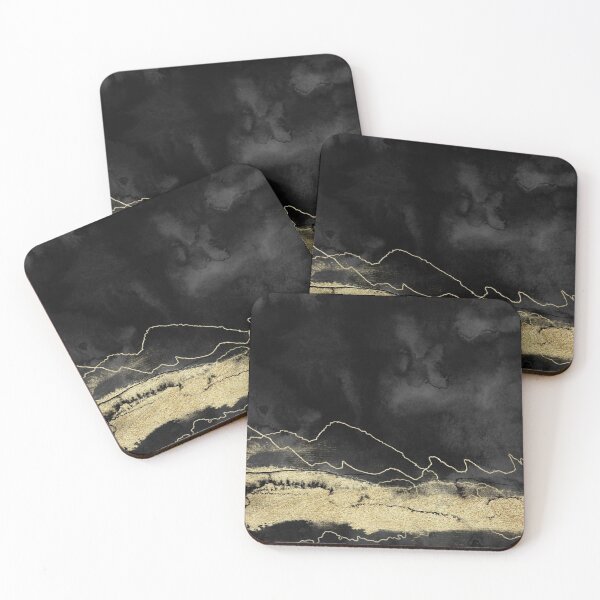Item preview, Black gold watercolor texture luxury designed and sold by Akazox.