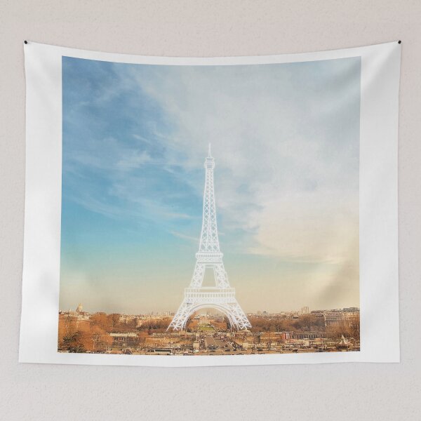 Item preview, Paris Landscape with Minimalist Eiffel Drawing designed and sold by Zetsmo.