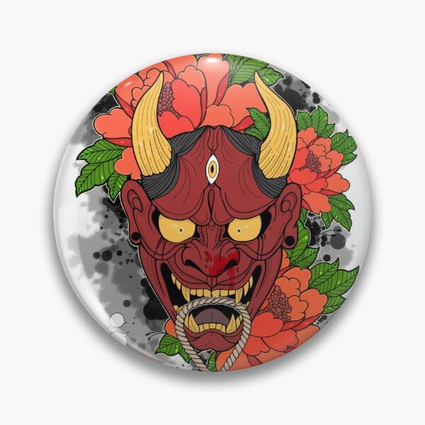 Item preview, Oni Mask Tattoo designed and sold by Rabbid--Rabbit.
