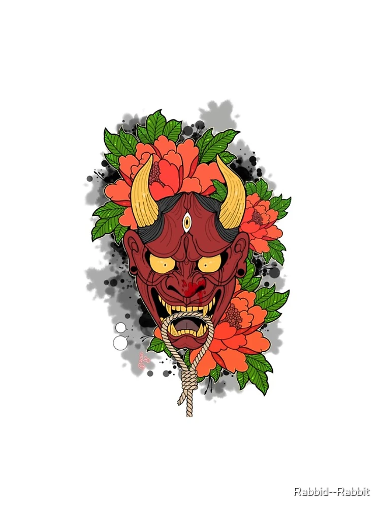 Thumbnail 4 of 4, iPhone Case, Oni Mask Tattoo designed and sold by Rabbid--Rabbit.