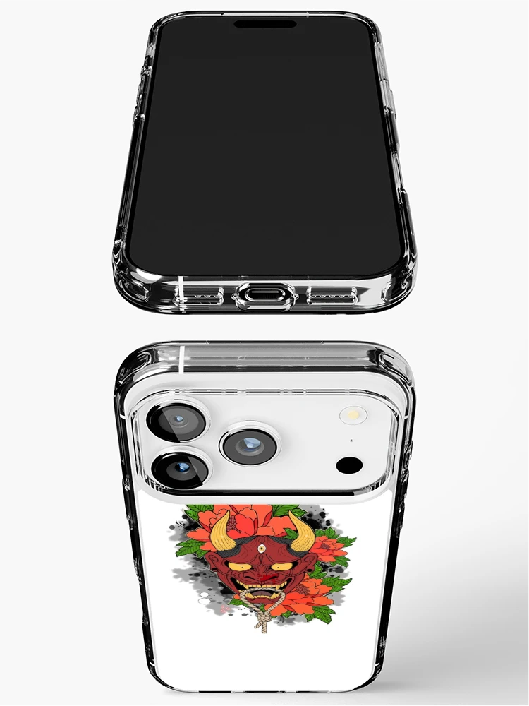 Thumbnail 3 of 5, iPhone Case, Oni Mask Tattoo designed and sold by Rabbid--Rabbit.