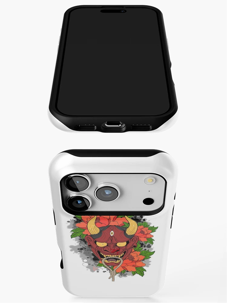 Thumbnail 3 of 4, iPhone Case, Oni Mask Tattoo designed and sold by Rabbid--Rabbit.