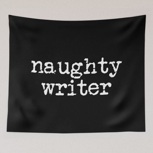 Item preview, naughty writer in white designed and sold by TeaRoseWriter.