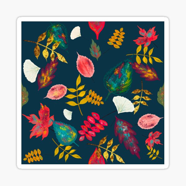 Color Me Fall (Dark Teal) Sticker