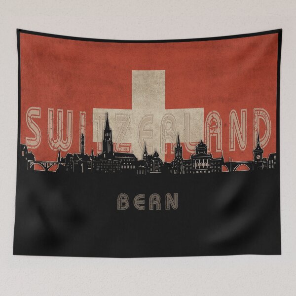 Item preview, bern skyline flag designed and sold by BekimART2.