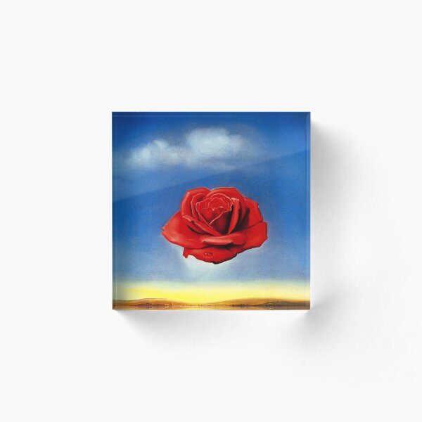 The Meditative Rose-Salvador Dali Acrylic Block