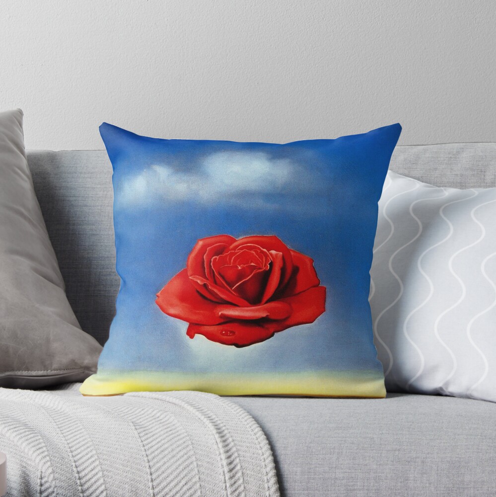The Meditative Rose-Salvador Dali Throw Pillow