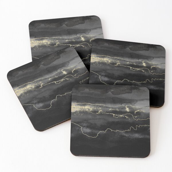 Item preview, Black watercolor with gold designed and sold by Akazox.