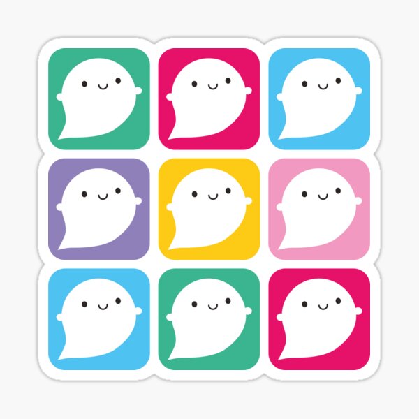 Colourful Little Ghosts Sticker