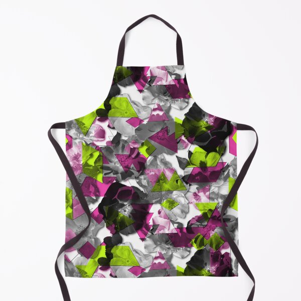 Item preview, Modern Fragmented Pattern - Large Roses - Pink Green designed and sold by WickedRefined - Nicole Demereckis.