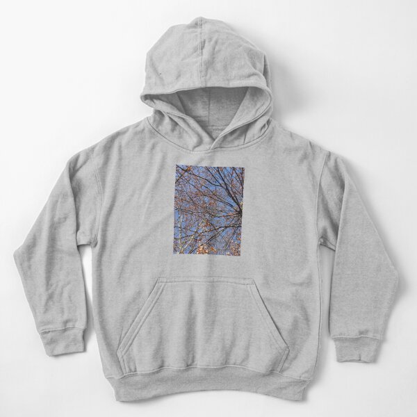 Dry autumn leaves on the tree Kids Pullover Hoodie