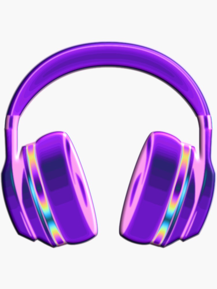 Thumbnail 3 of 3, Sticker, Dark Purple Holo Headphones designed and sold by dinaaaaaah.