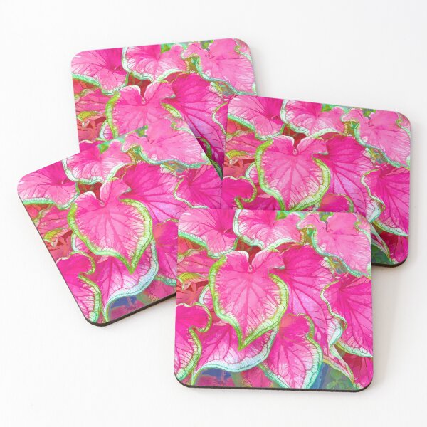 Item preview, Caladium Commotion - A Pink & Green Leaf Floral designed and sold by TheBearandBunny.