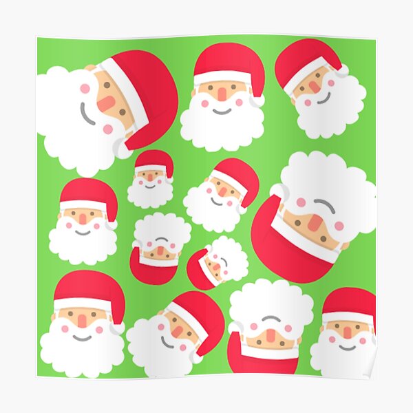 2022 Christmas Pattern With Santa Claus 25 December Posters Redbubble