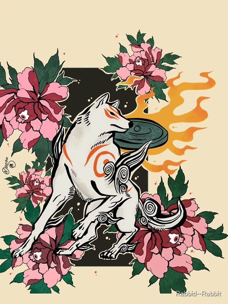 Thumbnail 4 of 4, iPhone Case, Okami Floral designed and sold by Rabbid--Rabbit.