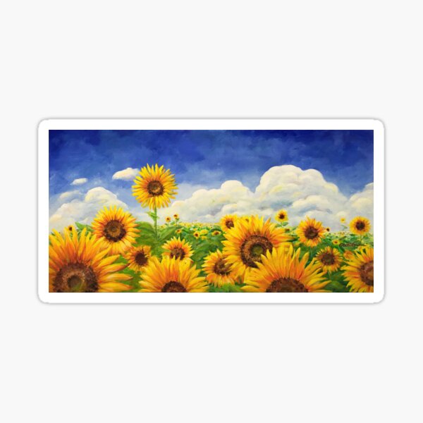 Sun On Their Faces sunflower field Sticker