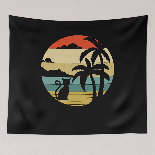 Item preview, Cats retro vintage sunset sea plamen designed and sold by maddinstgt.