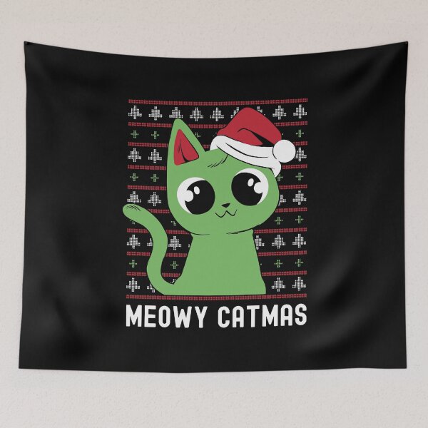 Item preview, Meowy Catmas Cat Wearing Santa Hat  designed and sold by OnepixArt.
