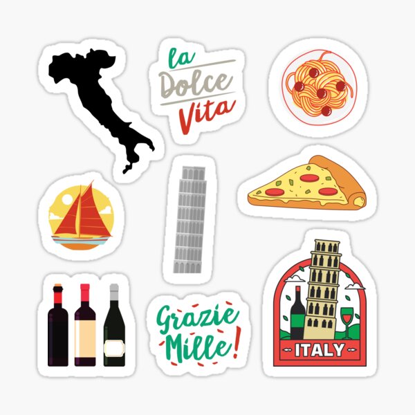 beetje Grootte Namens Italy Stickers for Sale | Redbubble