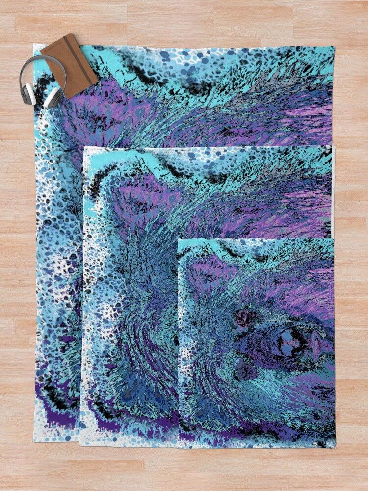 Thumbnail 5 of 6, Throw Blanket, bear gradient designed and sold by MsTyson.
