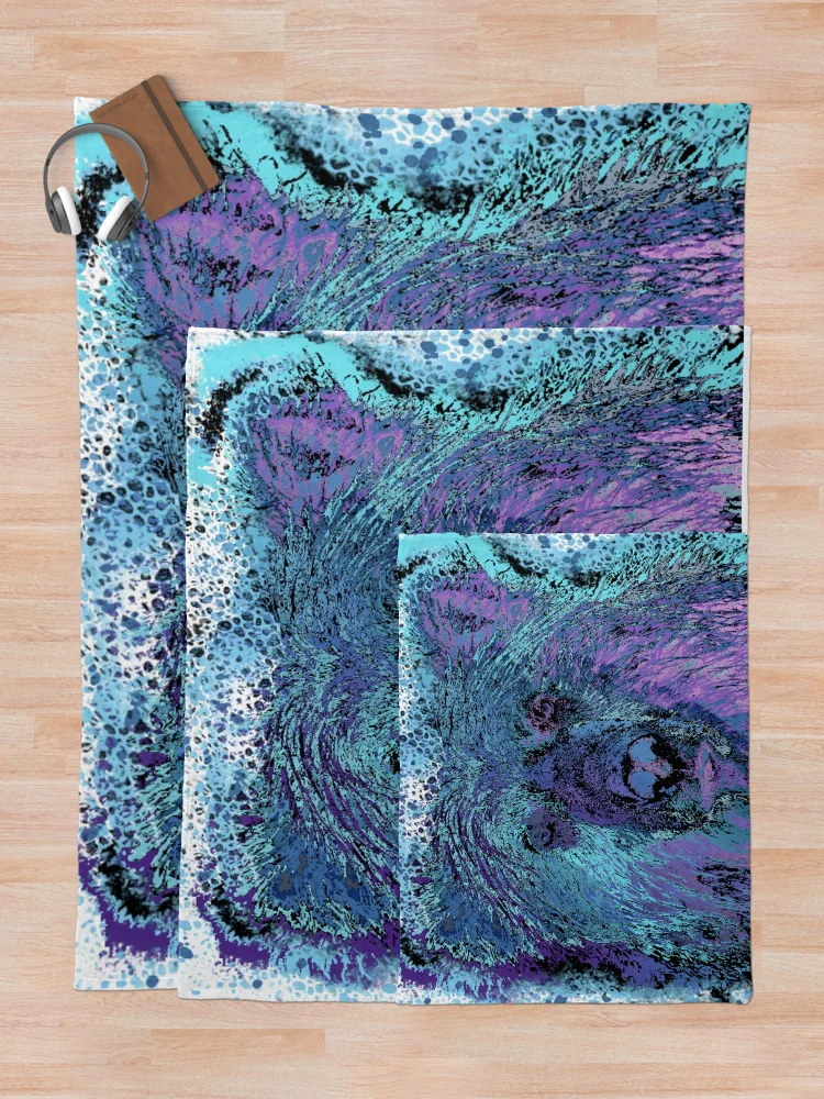 Thumbnail 5 of 6, Throw Blanket, bear gradient designed and sold by MsTyson.