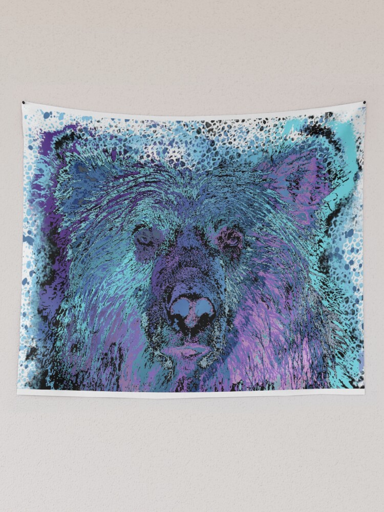 Thumbnail 2 of 3, Tapestry, bear gradient designed and sold by MsTyson.