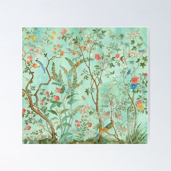 Vista previa del artículo con la obra «Mural de pared estilo chinoiserie», diseñado y vendido por Kristina  Sale.