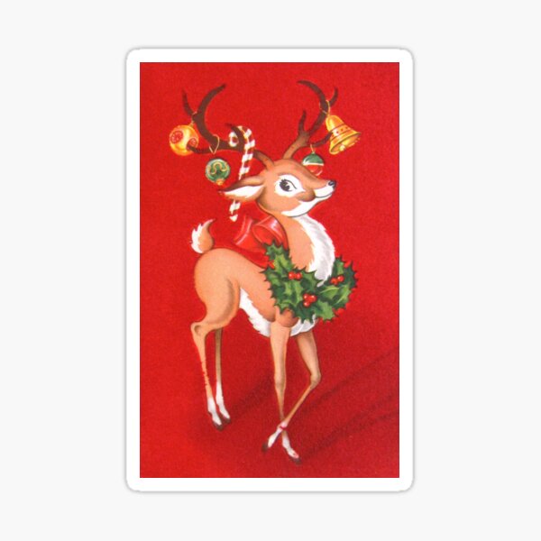 Retro Reindeer Sticker