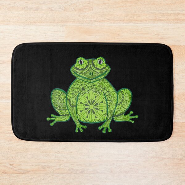 Item preview, Green Mandala Frog (black background) designed and sold by Calen  Picard-Carroll.