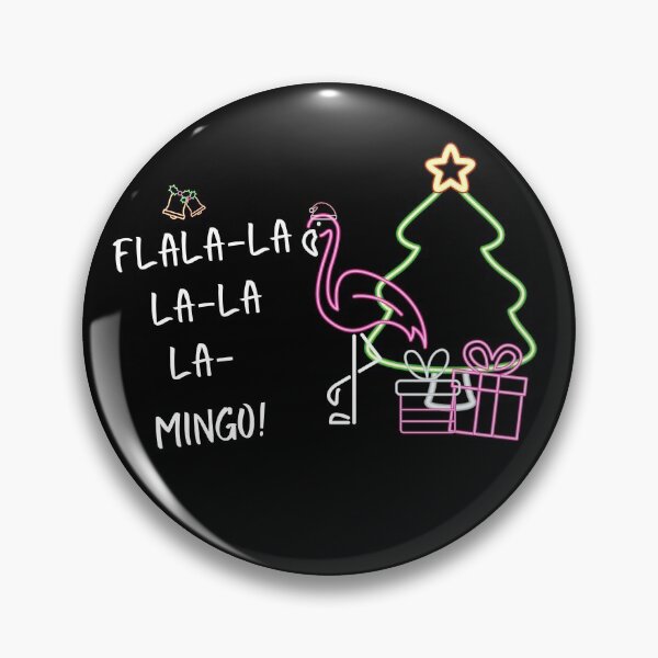 Item preview, fla (fa) lala-la la- lala la MINGO! / flamingo christmas, neon style designed and sold by SpicyCherrys.