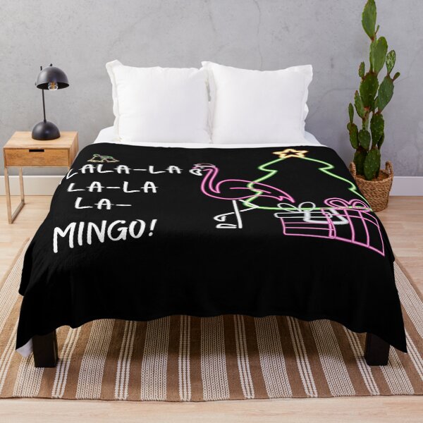 Item preview, fla (fa) lala-la la- lala la MINGO! / flamingo christmas, neon style designed and sold by SpicyCherrys.