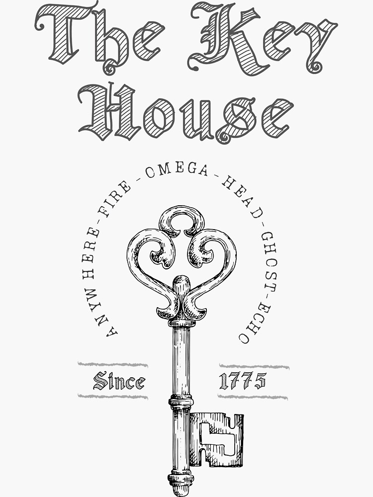 "The Key House Locke residence since 1775 BW" Sticker by