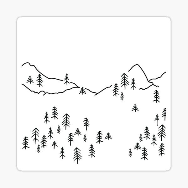 Snowy Winter Mountains Sticker