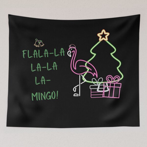 Item preview,  fla (fa) lala-la la- lala la MINGO! / flamingo christmas, neon style designed and sold by SpicyCherrys.